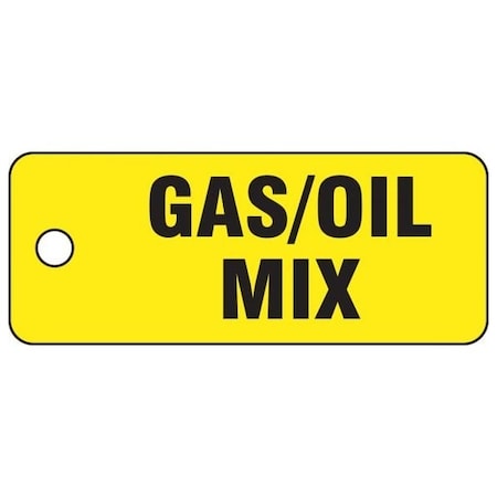 Accuform Container Tag, Gas/Oil Mix, 2" X 5", Plastic TCH206